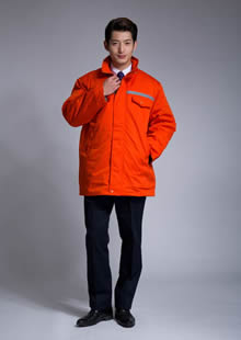 桔黄棉衣工作服定制